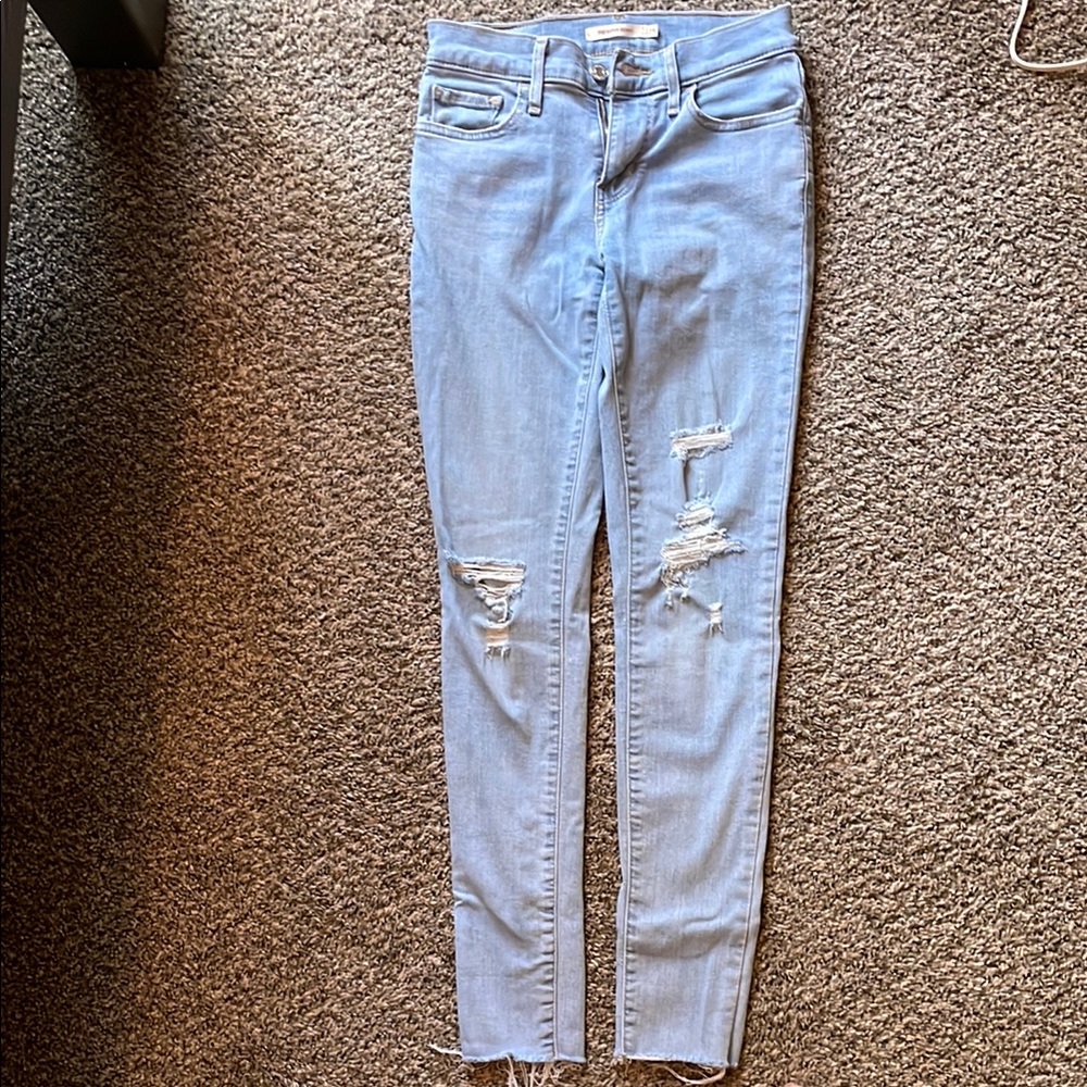 Light Blue Distressed Women's Jeans